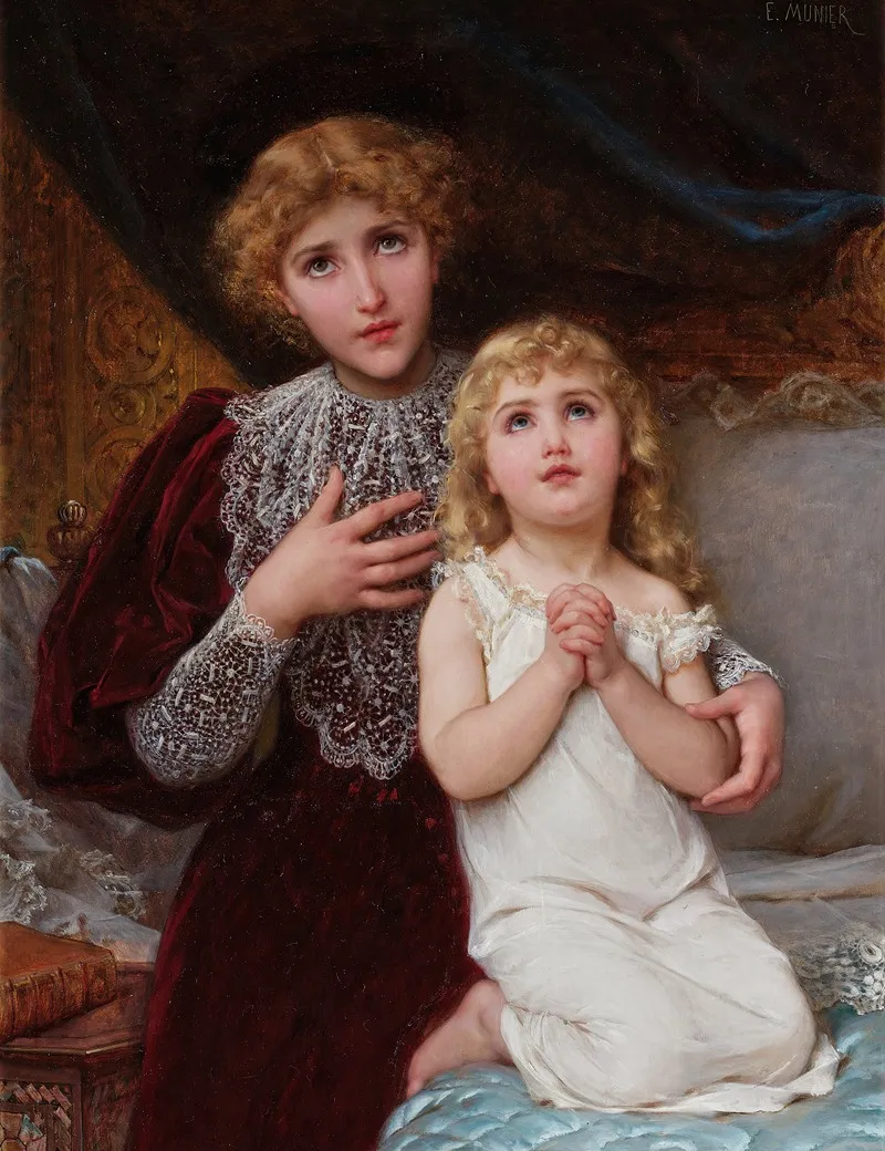 Evening Prayer 5 Wall Art by Émile Munier - High-Resolution Digital Print