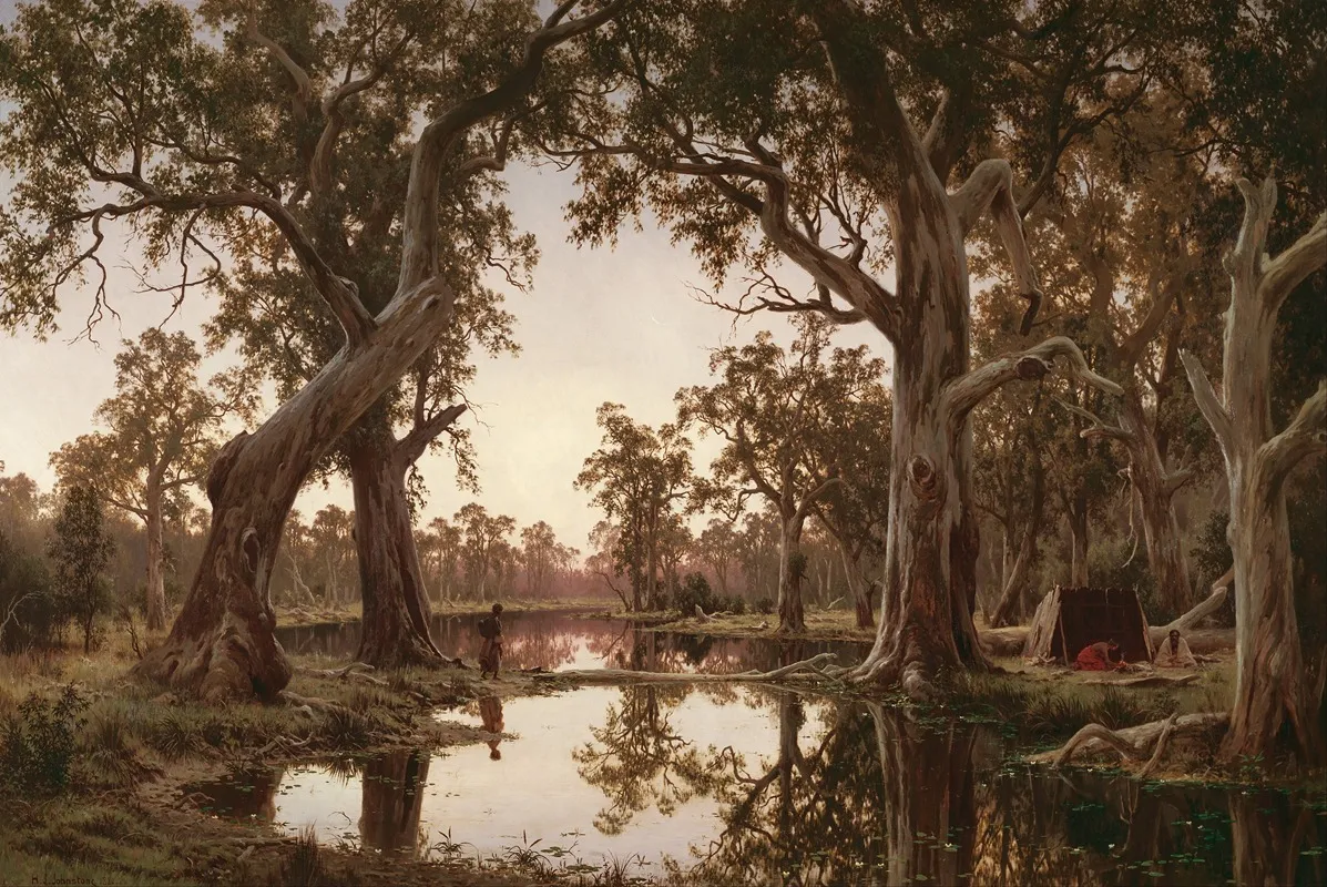 Evening Shadows Backwater Of The Murray South Australia