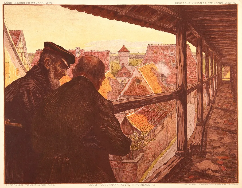 Evenings In Rothenburg Wall Art by Rudolf Poeschmann - High-Resolution Digital Print