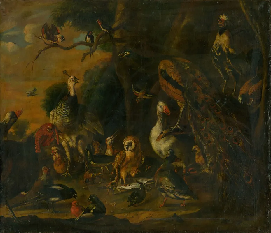 Every Bird Sings As It Is Beaked Wall Art by After Melchior de Hondecoeter - High-Resolution Digital Print