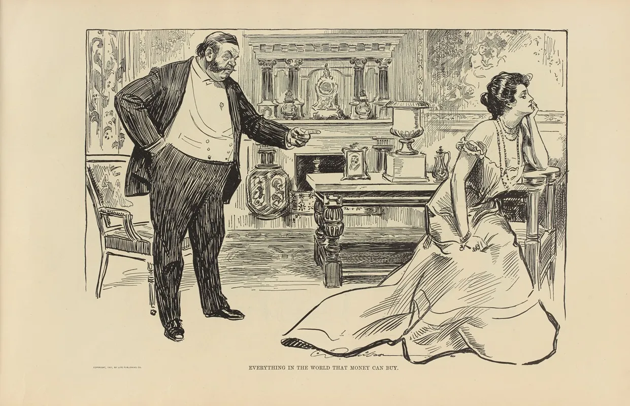 Everything In The World That Money Can Buy Wall Art by Charles Dana Gibson - High-Resolution Digital Print