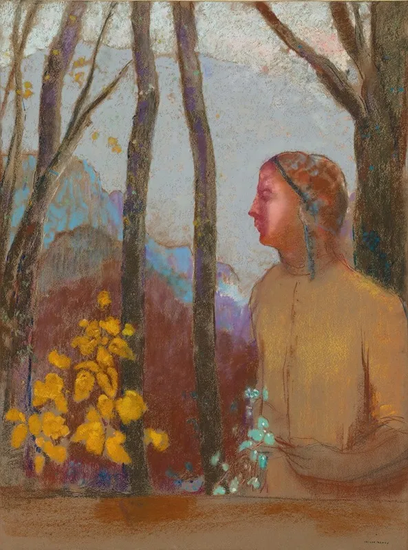 Evocation Femme A La Montagne Wall Art by Odilon Redon - High-Resolution Digital Print