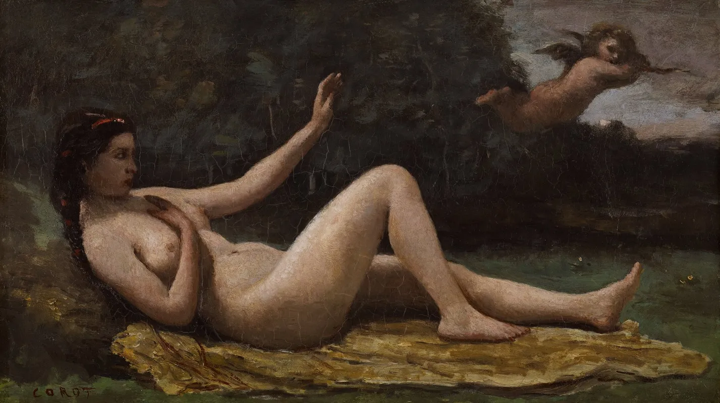 Evocation Of Love Wall Art by Jean-Baptiste-Camille Corot - High-Resolution Digital Print