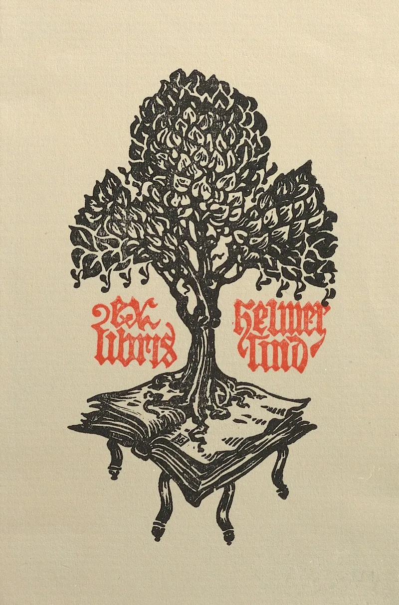 Ex Libris Helmer Lind Wall Art by Gudmund Hentze - High-Resolution Digital Print