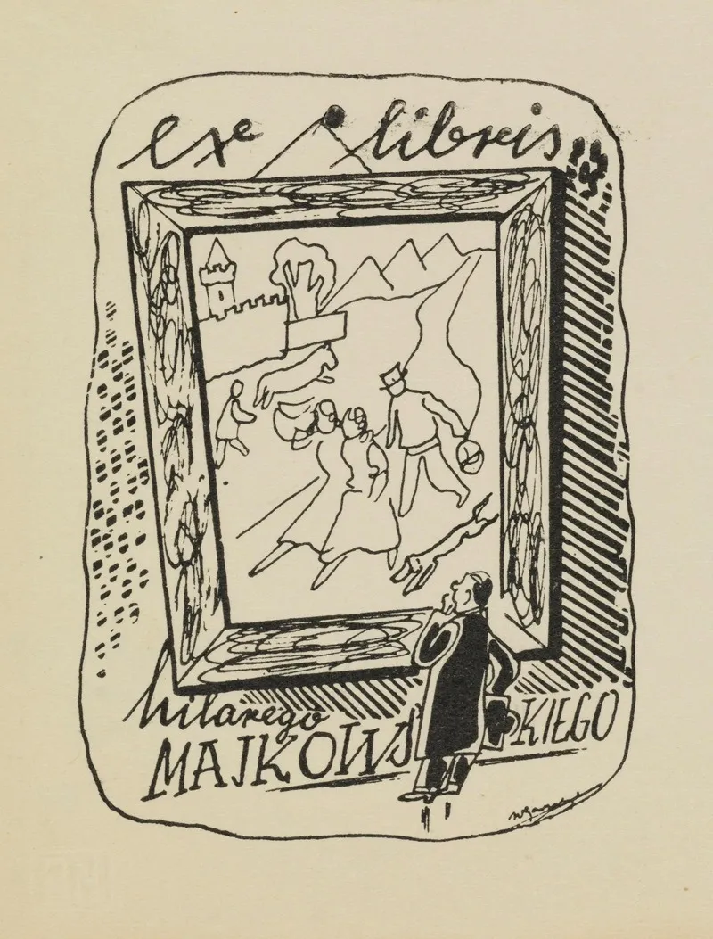 Ex Libris Hilarego Majkowskiego 2 Wall Art by Witold Gawęcki - High-Resolution Digital Print
