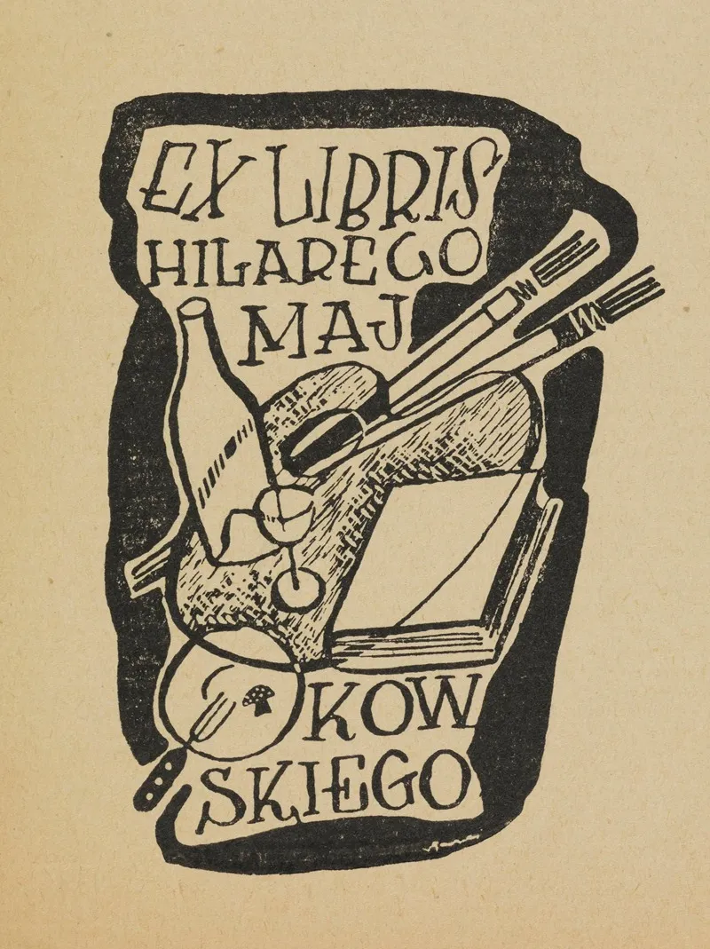 Ex Libris Hilarego Majkowskiego 3 Wall Art by Witold Gawęcki - High-Resolution Digital Print