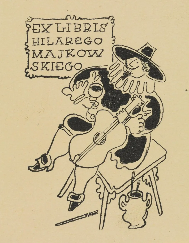 Ex Libris Hilarego Majkowskiego 4 Wall Art by Witold Gawęcki - High-Resolution Digital Print