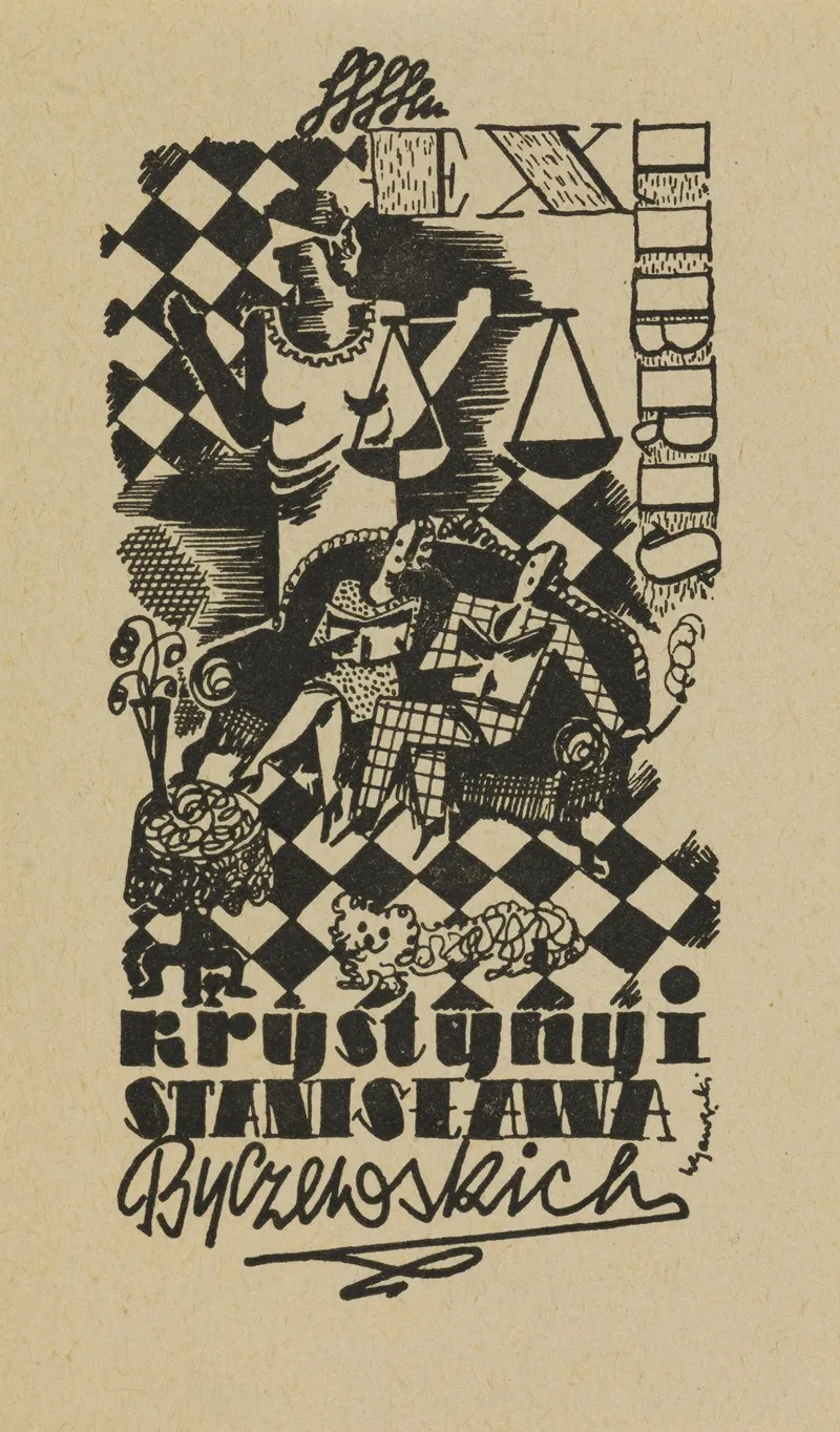 Ex Libris Krystyny I Stanislawa Byczewskich Wall Art by Witold Gawęcki - High-Resolution Digital Print