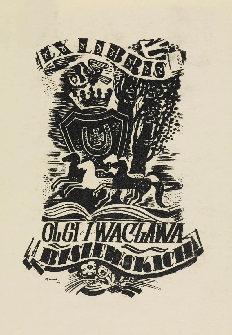 Ex Libris Olgi I Waclawa Byszewskich Wall Art by Witold Gawęcki - High-Resolution Digital Print
