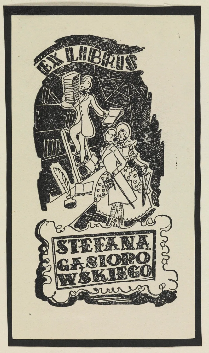 Ex Libris Stefana Gasiorowskiego 2 Wall Art by Witold Gawęcki - High-Resolution Digital Print