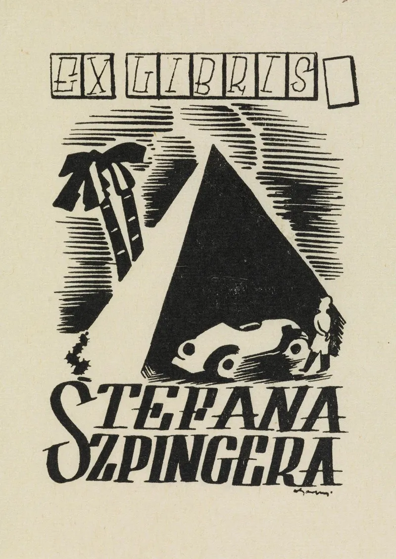 Ex Libris Stefana Szpingera 2 Wall Art by Witold Gawęcki - High-Resolution Digital Print