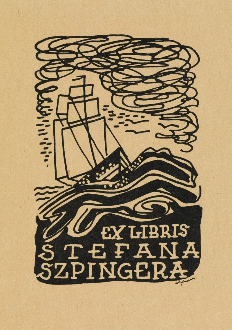 Ex Libris Stefana Szpingera 3 Wall Art by Witold Gawęcki - High-Resolution Digital Print