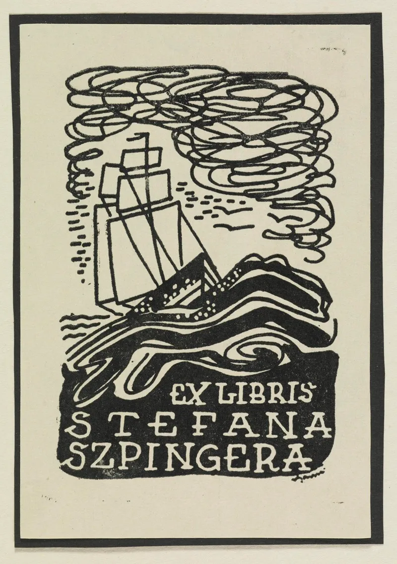 Ex Libris Stefana Szpingera Wall Art by Witold Gawęcki - High-Resolution Digital Print