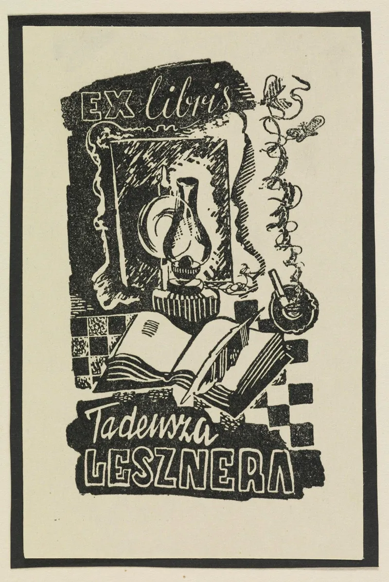 Ex Libris Tadeusza Lesznera 2 Wall Art by Witold Gawęcki - High-Resolution Digital Print