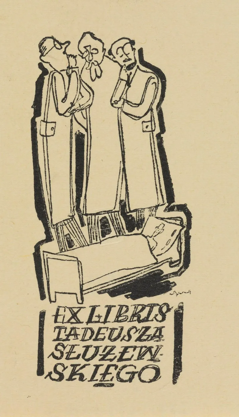 Ex Libris Tadeusza Sluzewskiego 3 Wall Art by Witold Gawęcki - High-Resolution Digital Print