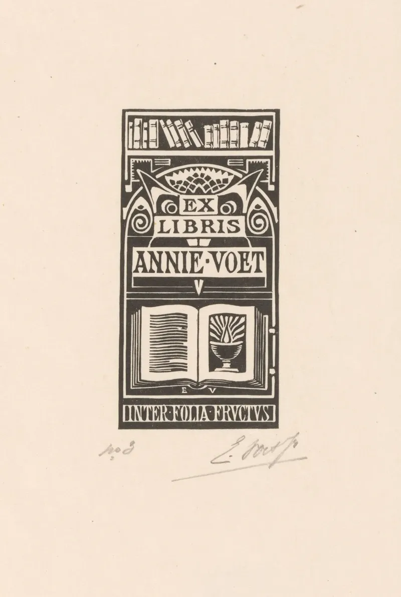 Ex Libris Van Annie Voet Wall Art by Elias Voet jr. - High-Resolution Digital Print