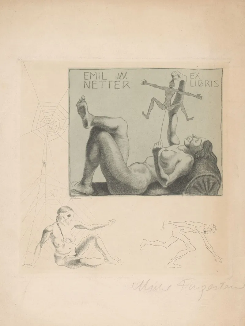 Ex Libris Van Emil W Netter Wall Art by Michel Fingesten - High-Resolution Digital Print