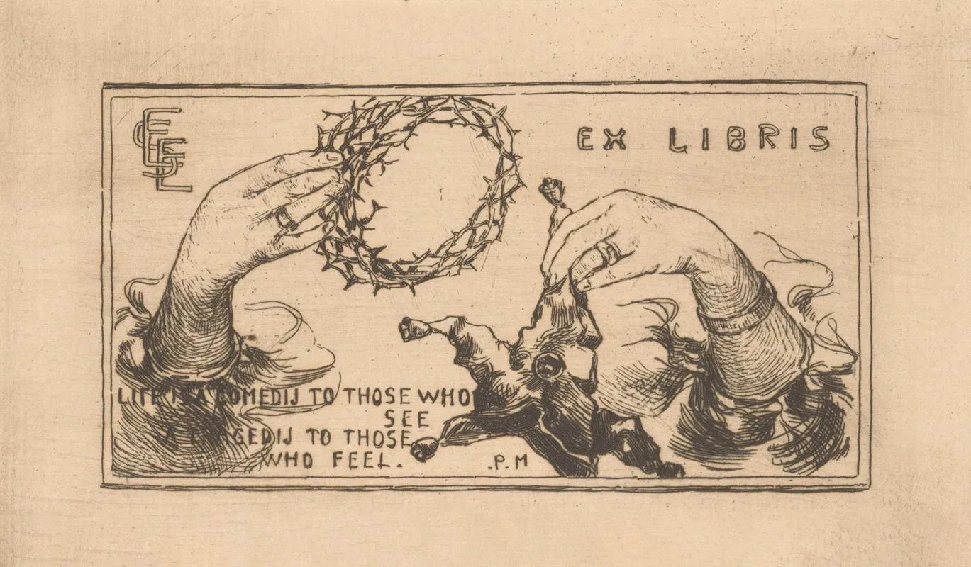 Ex Libris Van Eva Emmelina Seelig Wall Art by Piet Mondriaan - High-Resolution Digital Print