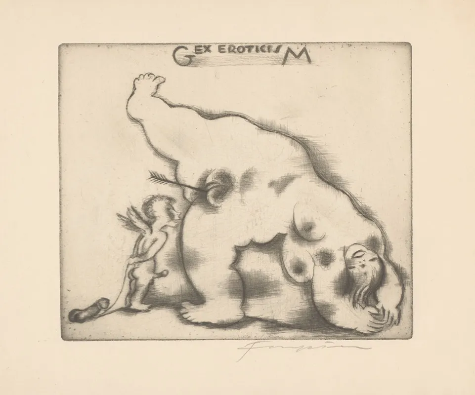 Ex Libris Van Gianni Mantero 2 Wall Art by Michel Fingesten - High-Resolution Digital Print