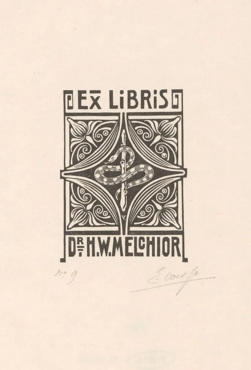 Ex Libris Van Hendrik Willem Melchior Wall Art by Elias Voet jr. - High-Resolution Digital Print