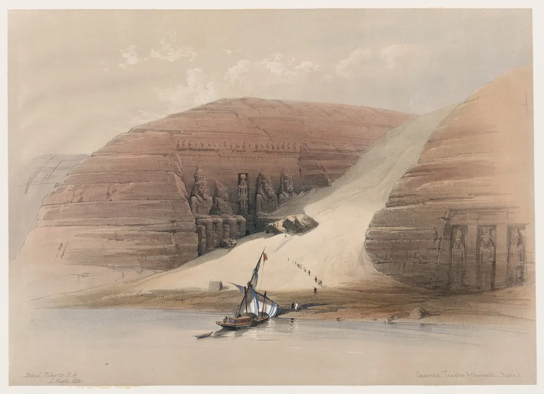 Excavated Temples Of Aboosimble Abu Sunbul Nubia Wall Art by David Roberts - High-Resolution Digital Print
