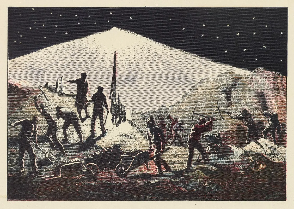 Excavations Carried On At Night By Aid Of Electric Light Wall Art by John Howard Appleton - High-Resolution Digital Print