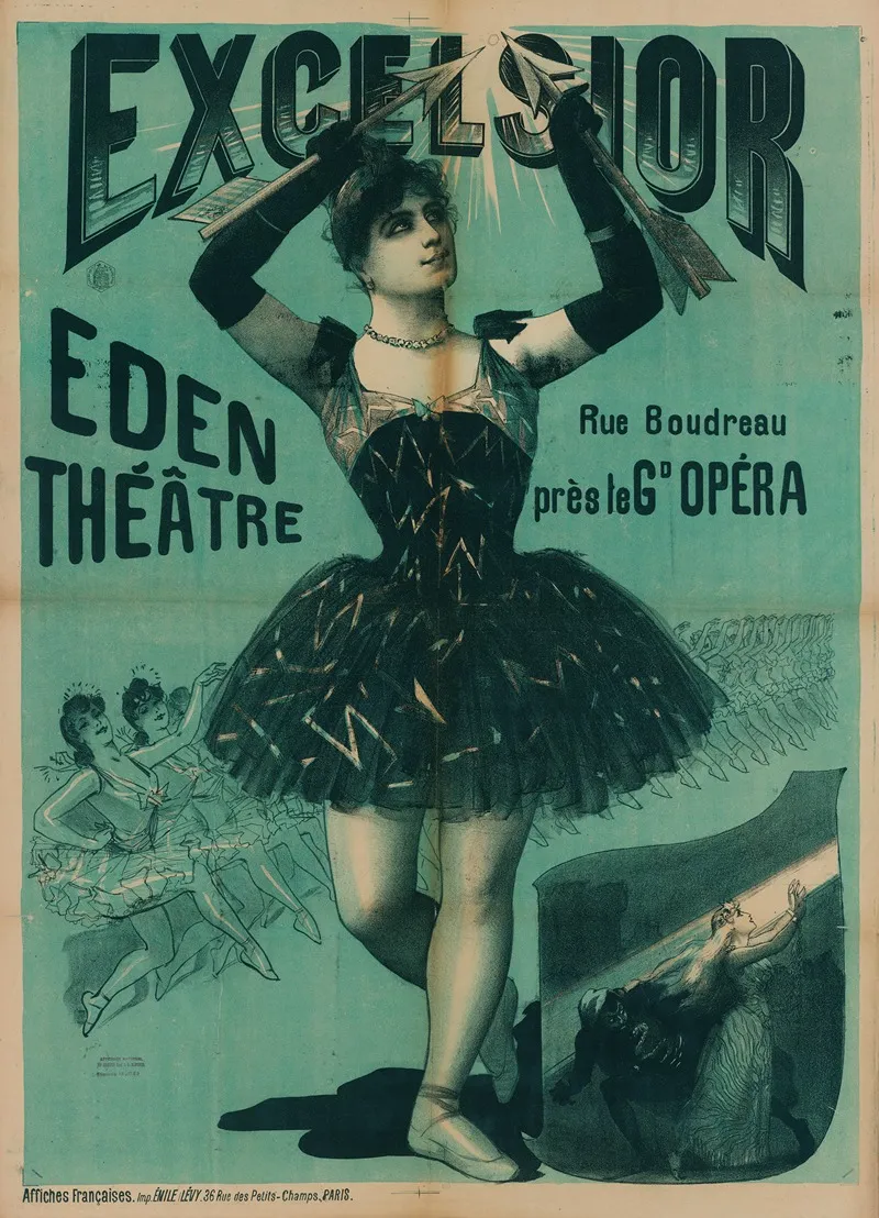 Excelsior Eden Theatre Rue Boudreau Pres Le Gd Opera Wall Art by Imp. Emile Lévy - High-Resolution Digital Print