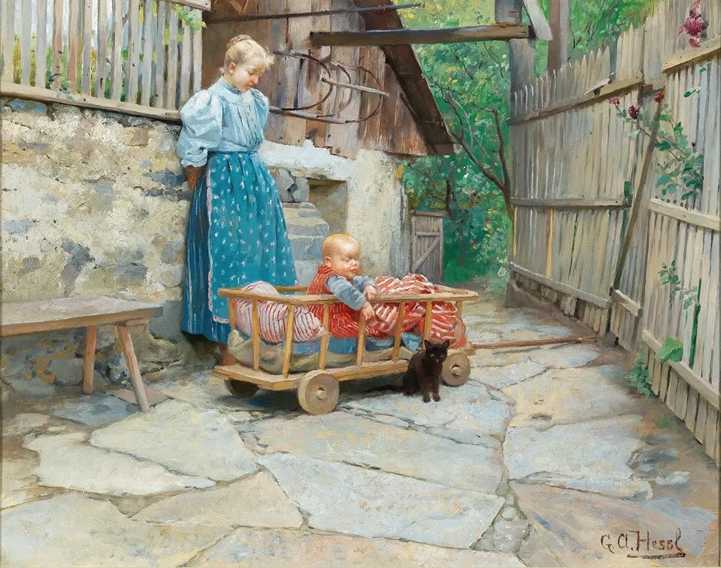 Excursion In The Handcart Wall Art by Gustav August Hessl - High-Resolution Digital Print