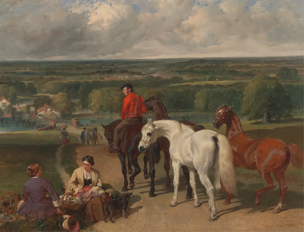 Exercising The Royal Horses Wall Art by John Frederick Herring Snr. - High-Resolution Digital Print