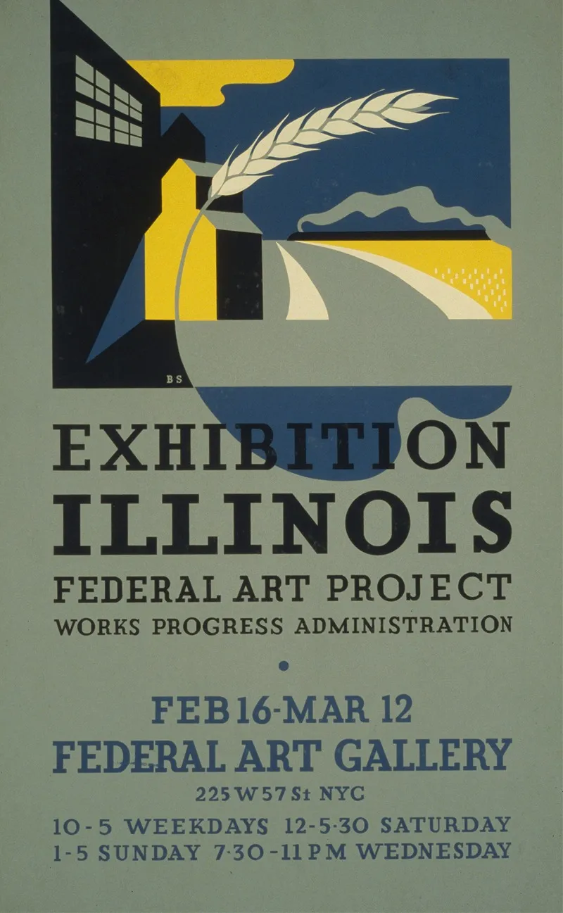 Exhibition Illinois Federal Art Project Works Progress Administration Wall Art by Benjamin Sheer - High-Resolution Digital Print