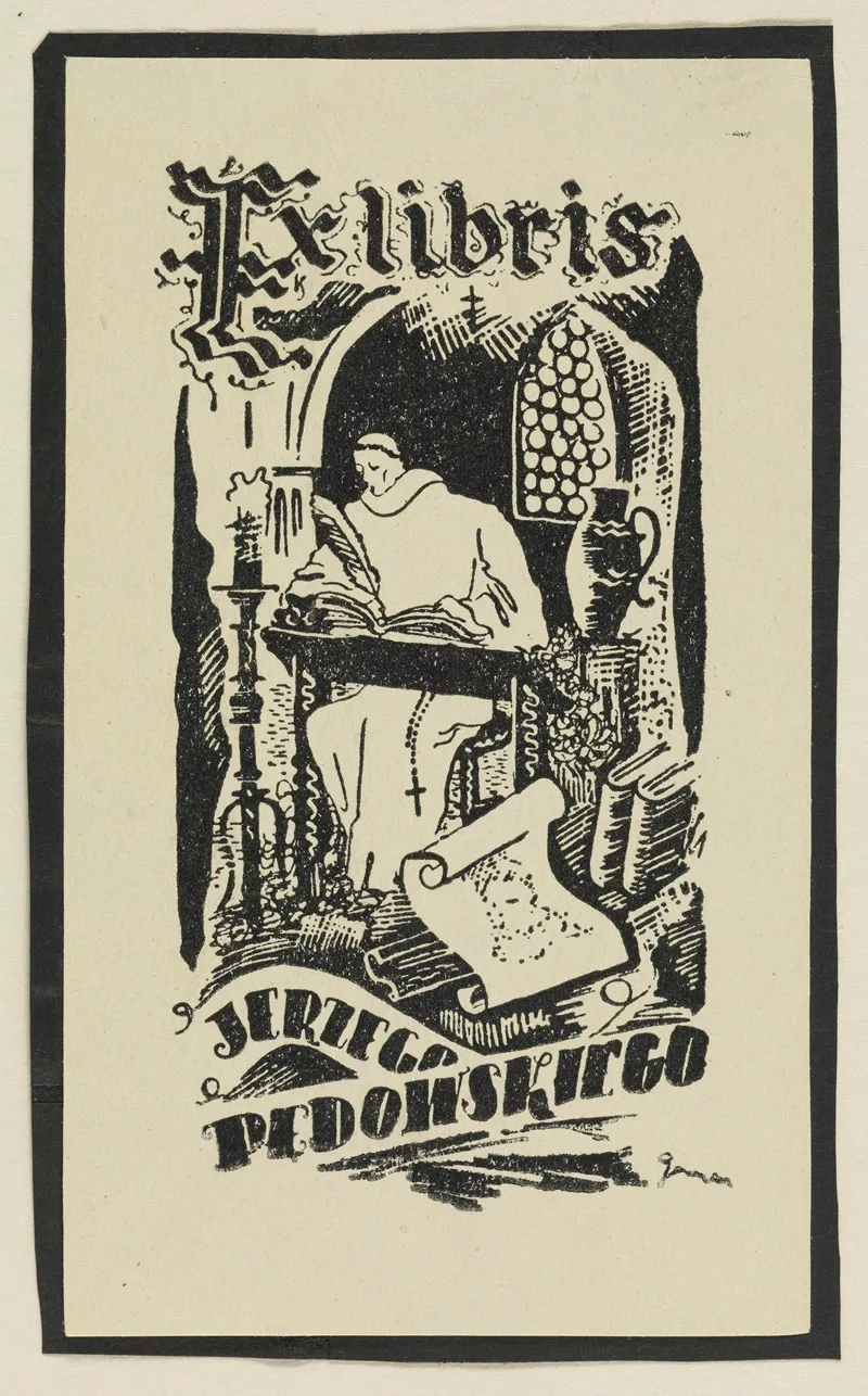 Exlibris Jerzego Pedowskiego Wall Art by Witold Gawęcki - High-Resolution Digital Print