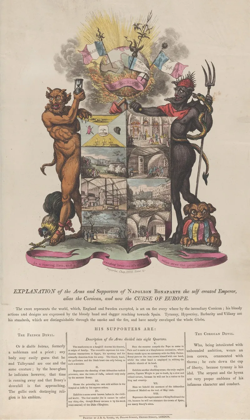 Explanation Of The Arms And Supporters Of Napoleon Bonaparte Wall Art by J.B.G. Vogel - High-Resolution Digital Print