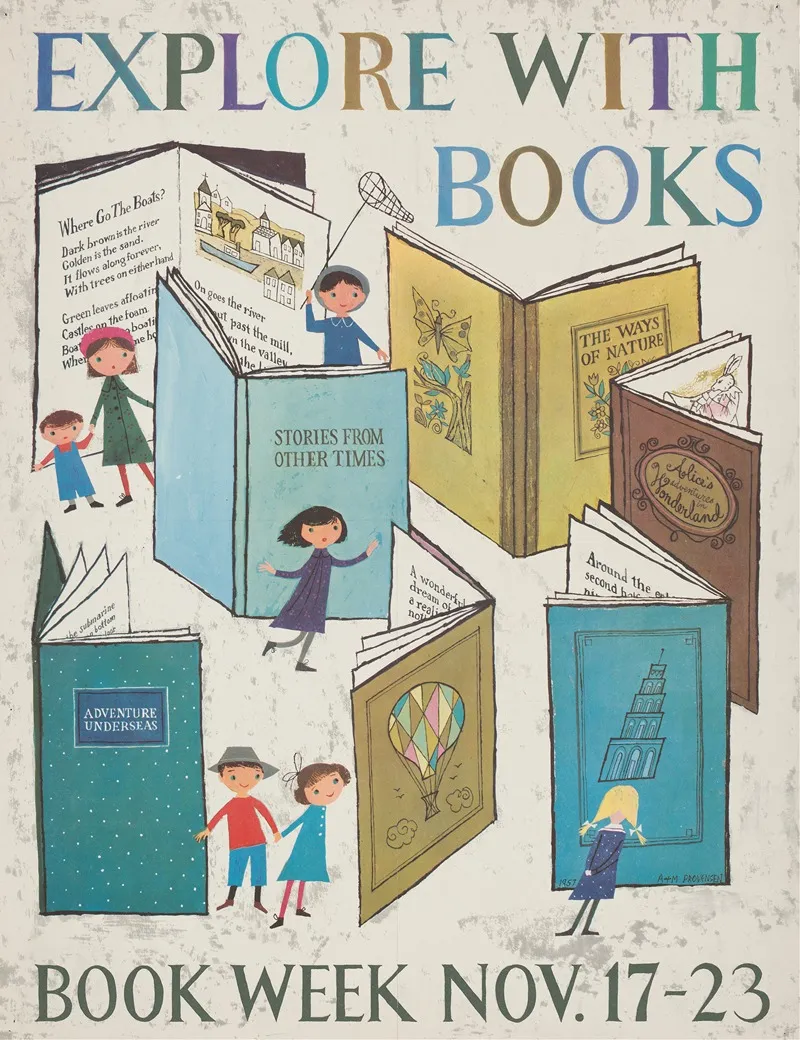 Explore With Books Book Week Nov 17 23 Wall Art by Alice Provensen - High-Resolution Digital Print