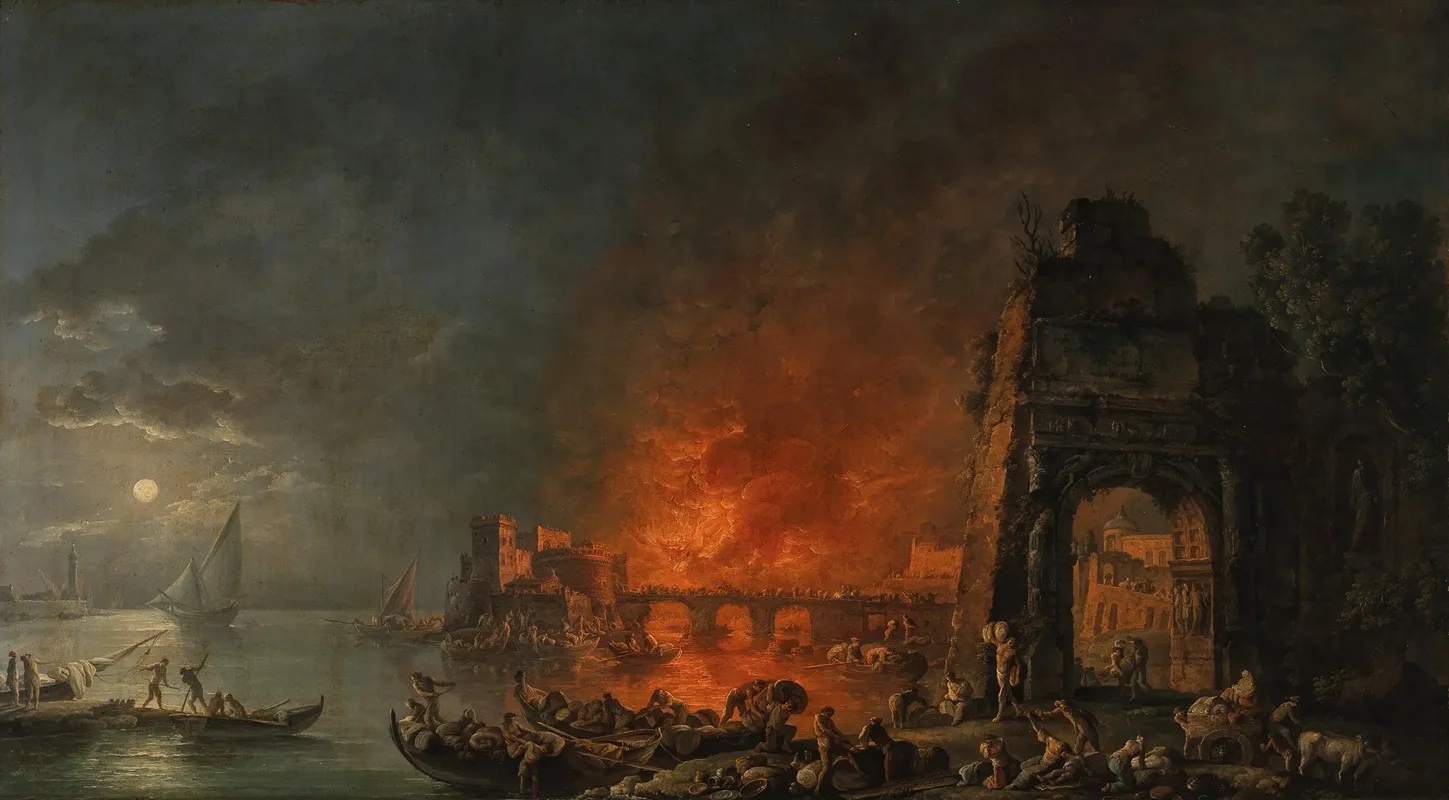 Explosion In A Harbour Wall Art by Carlo Bonavia - High-Resolution Digital Print