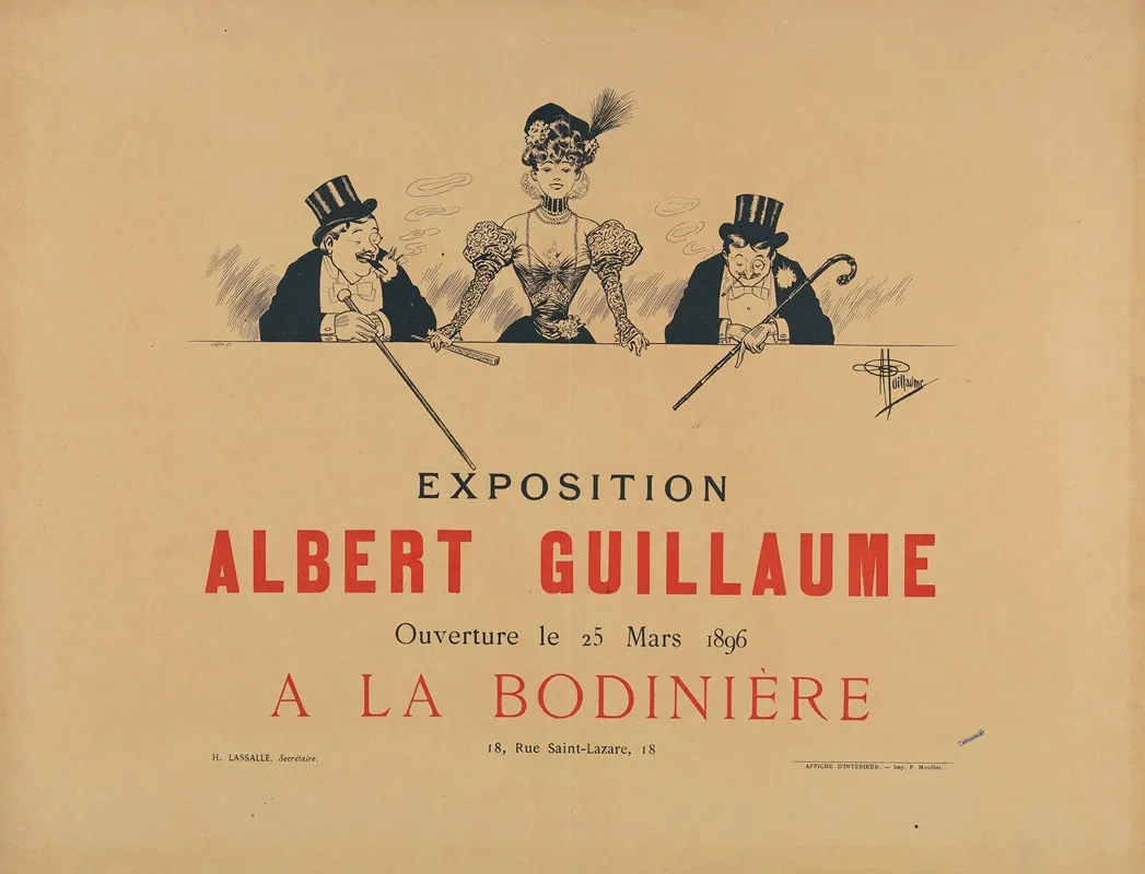 Exposition Albert Guillaume Ouverture Le 25 Mars 1896 A La Bodiniere Wall Art by Albert Guillaume - High-Resolution Digital Print