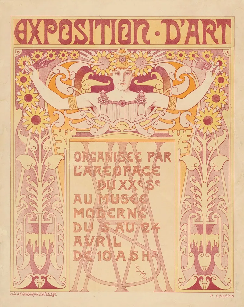 Exposition Dart Au Musee Moderne Organisee Par Laeropage Wall Art by Adolphe Crespin - High-Resolution Digital Print