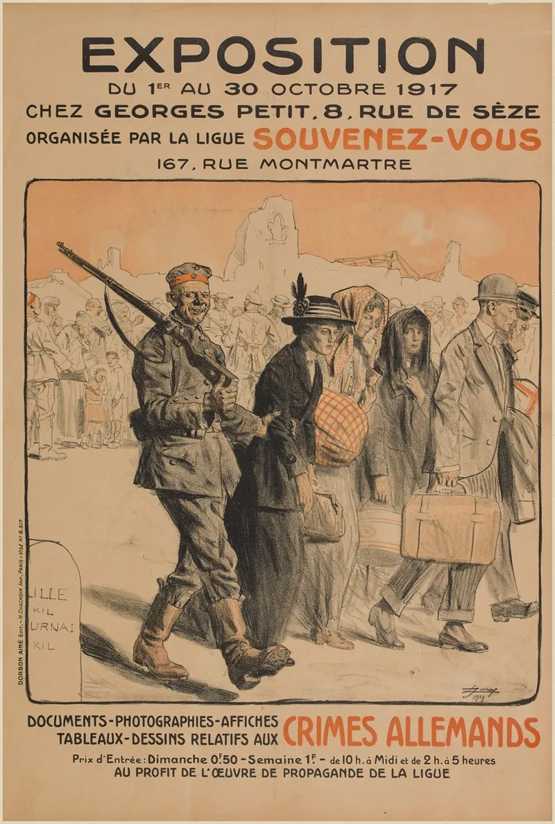 Exposition De Documents Photographies Affiches Tableaux Dessins Relatifs Aux Crimes Allemands