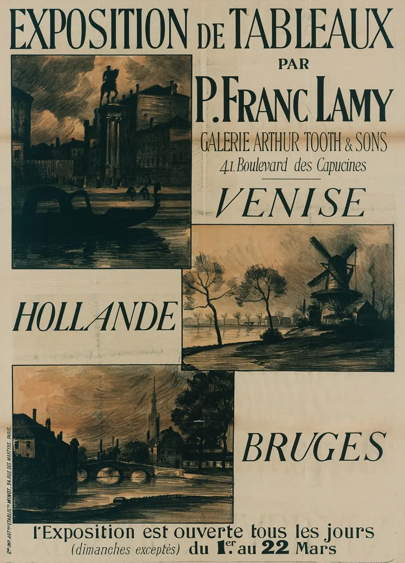 Exposition De Tableaux Par P Franc Lamy Wall Art by Imp. J. Minot - High-Resolution Digital Print
