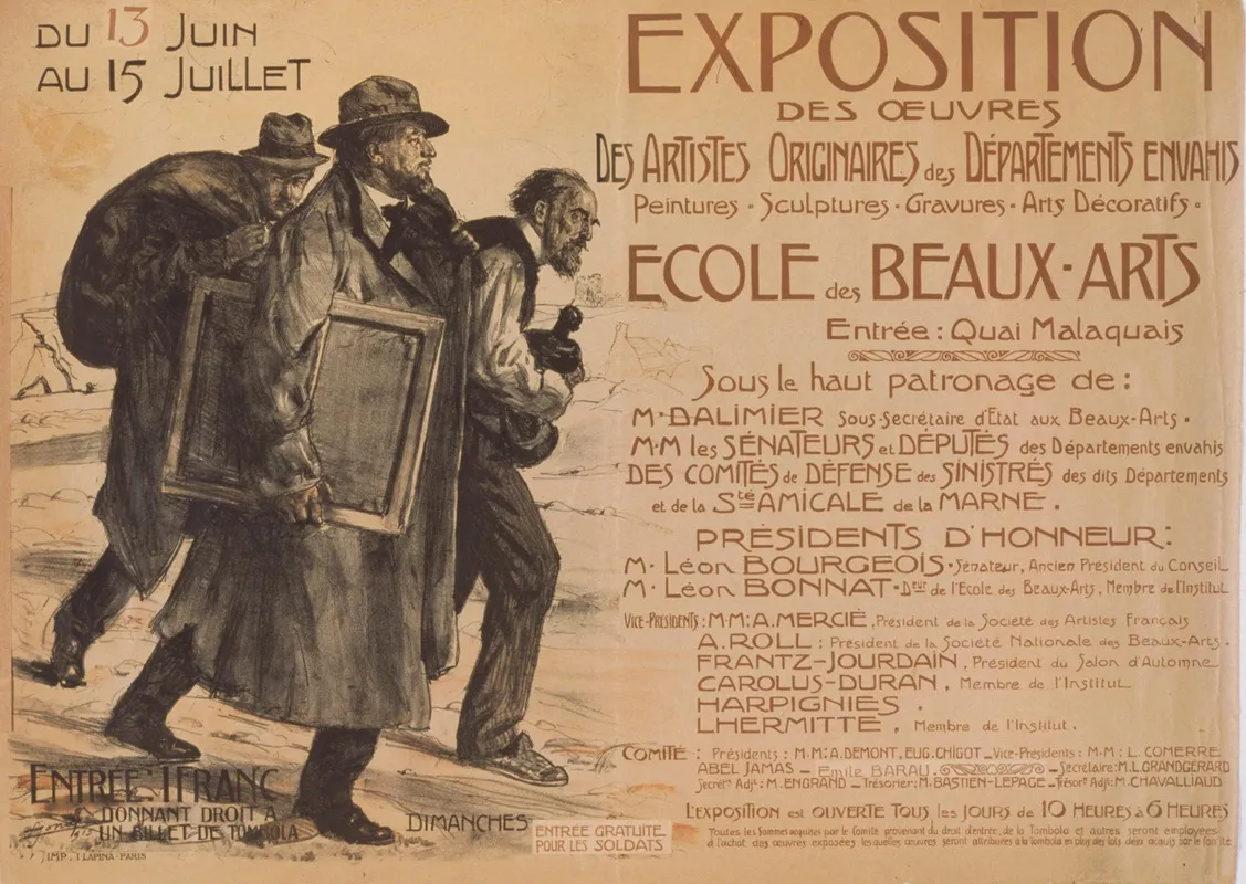 Exposition Des Oeuvres Des Artistes Originaires Des Departements Envahis Ecole Des Beaux Arts