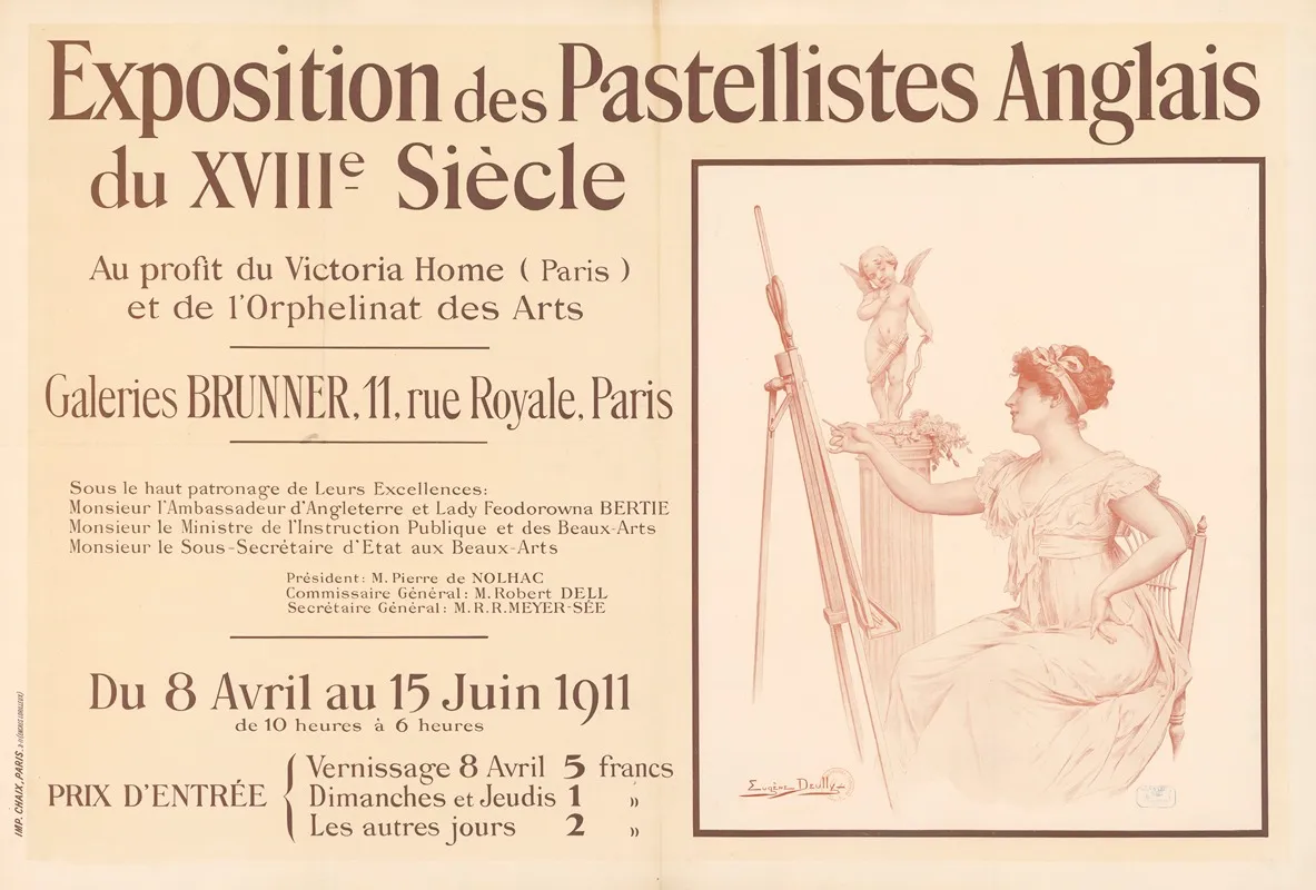Exposition Des Pastellistes Anglais Du Xviiie Siecle Wall Art by Eugène Auguste François Deully - High-Resolution Digital Print