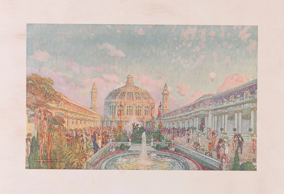 Exposition Et Universelle Internationale De Gand 1913 Avenue Dhonneur Wall Art by Leon De Smet - High-Resolution Digital Print