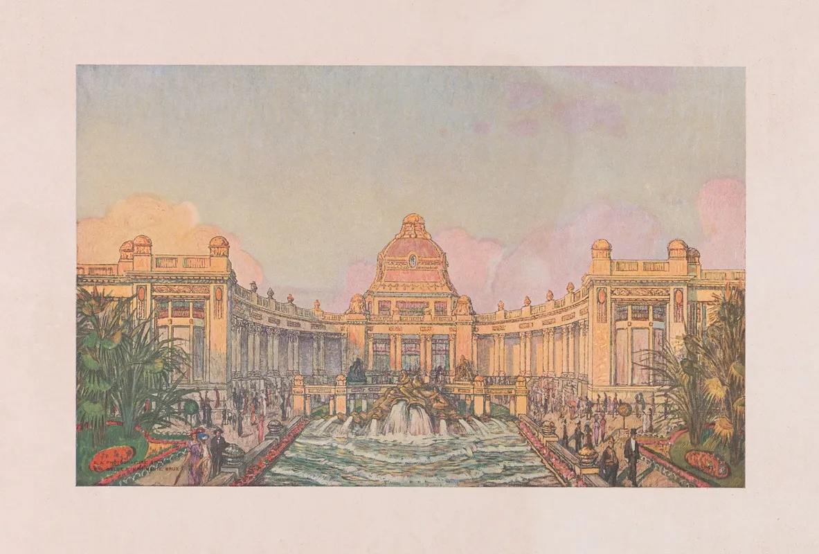 Exposition Et Universelle Internationale De Gand 1913 Palais Des Beaux Arts 1912 Wall Art by Leon De Smet - High-Resolution Digital Print