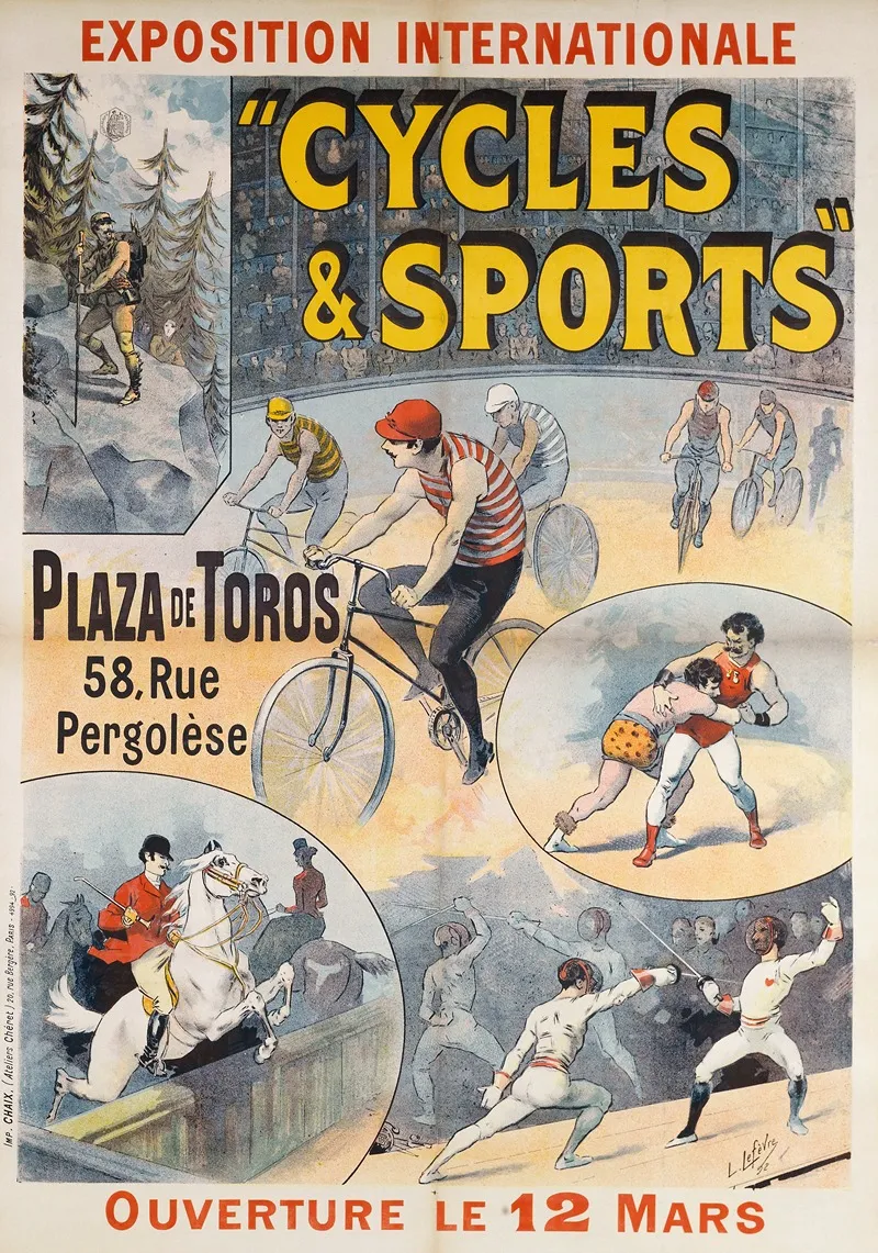 Exposition Internationale Cycles Sports Wall Art by Lucien Lefèvre - High-Resolution Digital Print