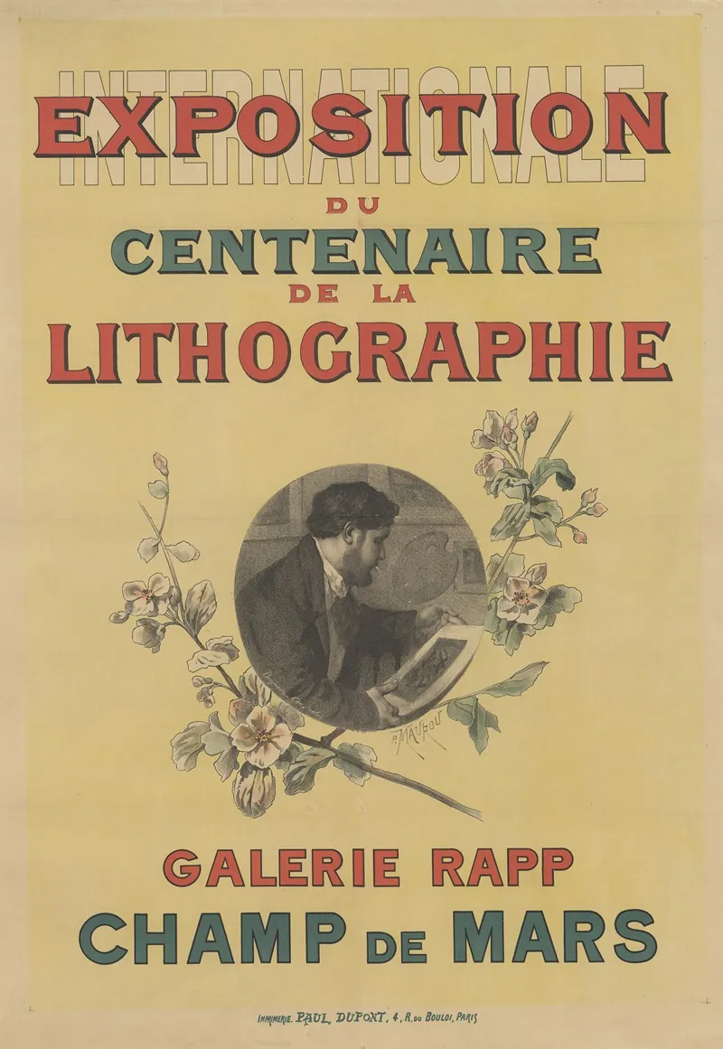 Exposition Internationale Du Centenaire De La Lithographie Galerie Rapp Champ De Mars Wall Art by Paul Maurou - High-Resolution Digital Print