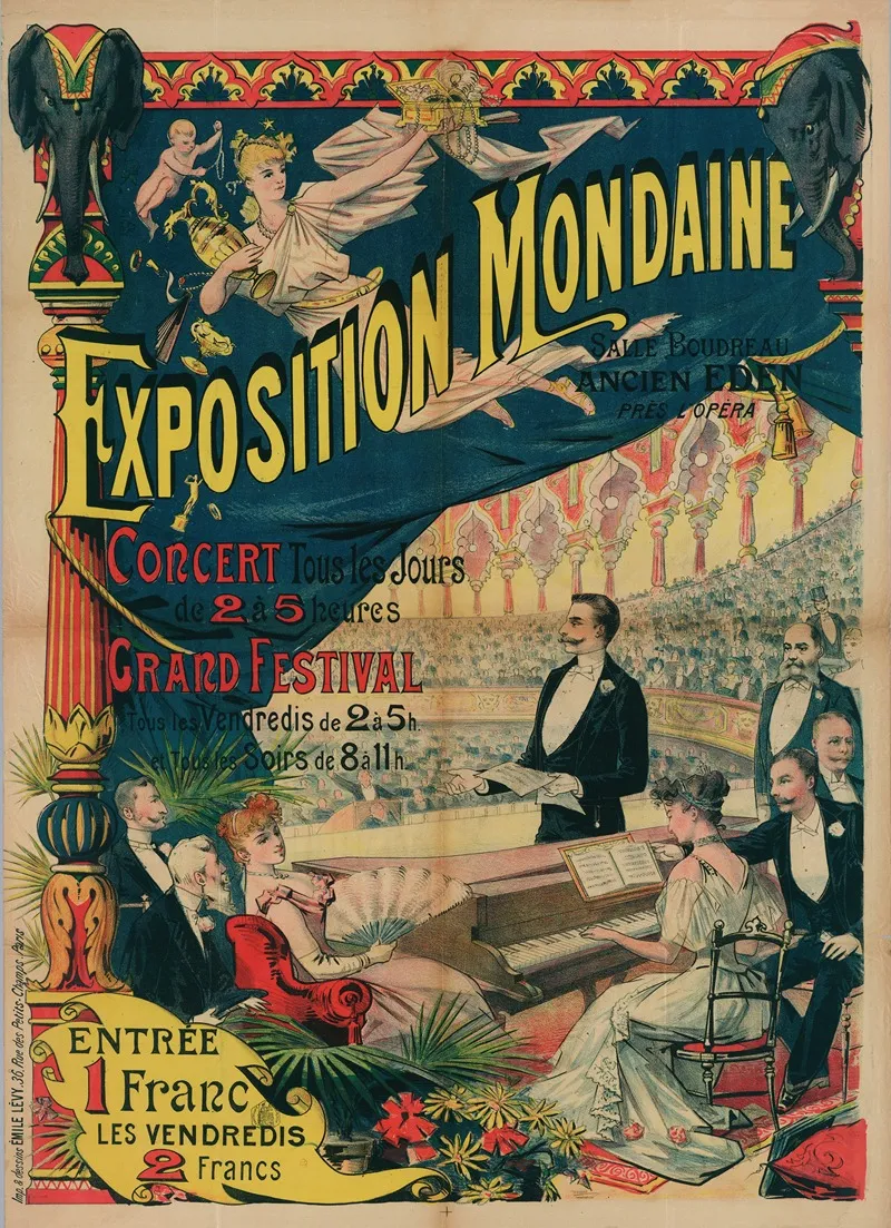 Exposition Mondaine Wall Art by Imp. Emile Lévy - High-Resolution Digital Print