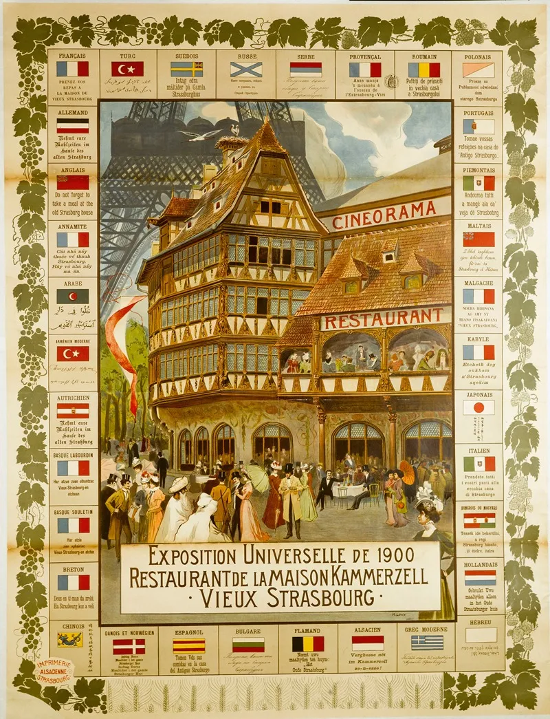 Exposition Universelle De 1900 Restaurant De La Maison Kammerzell Vieux Strasbourg Wall Art by Henri Loux - High-Resolution Digital Print