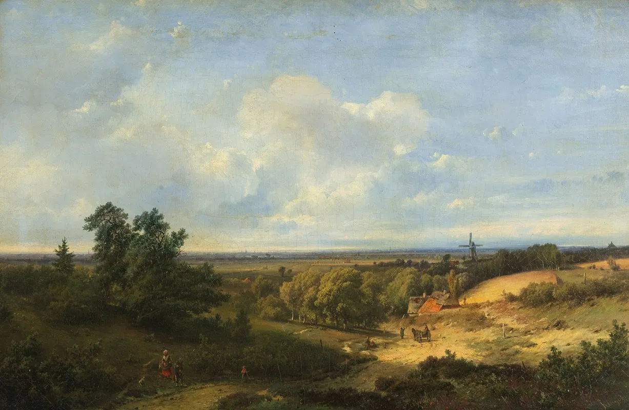 Extensive Landscape With A Windmill In The Distance
