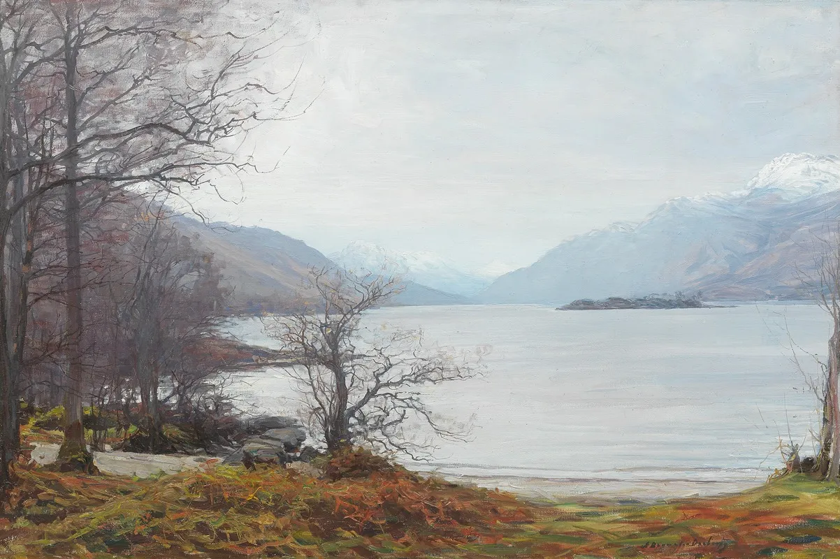 Extensive View Of A Highland Loch Wall Art by Alexander Brownlie Docharty - High-Resolution Digital Print