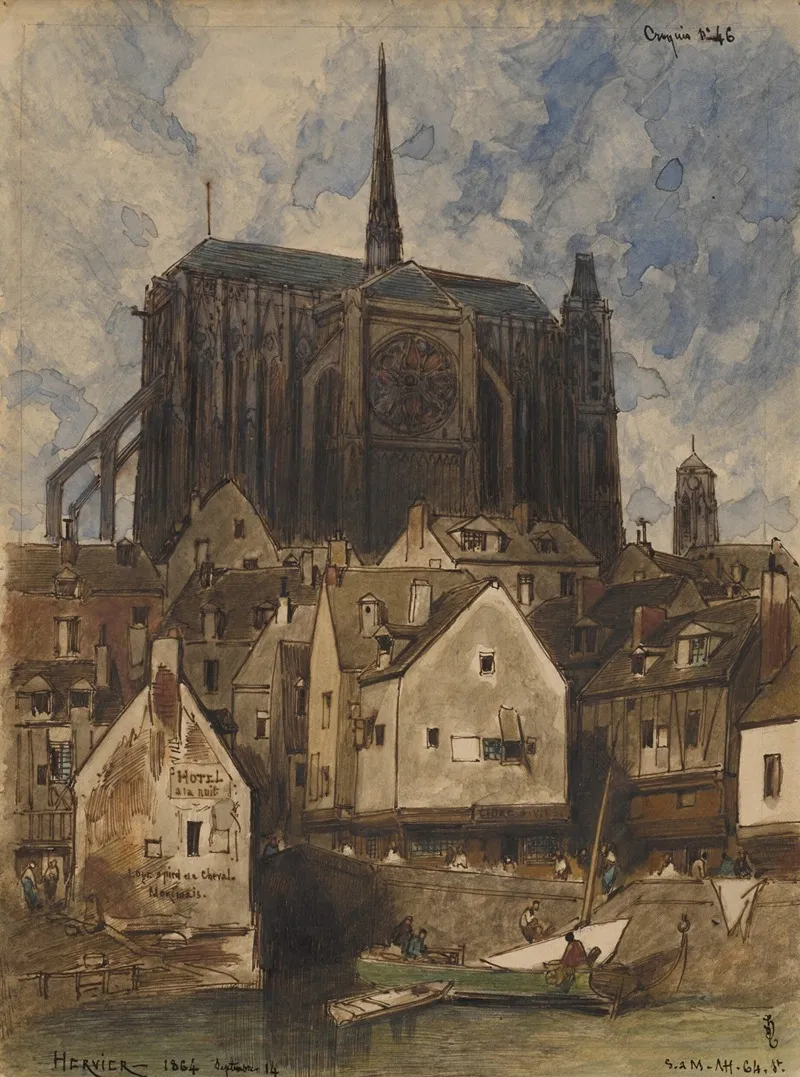 Exterior Of A Cathedral Wall Art by Louis-Adolphe Hervier - High-Resolution Digital Print
