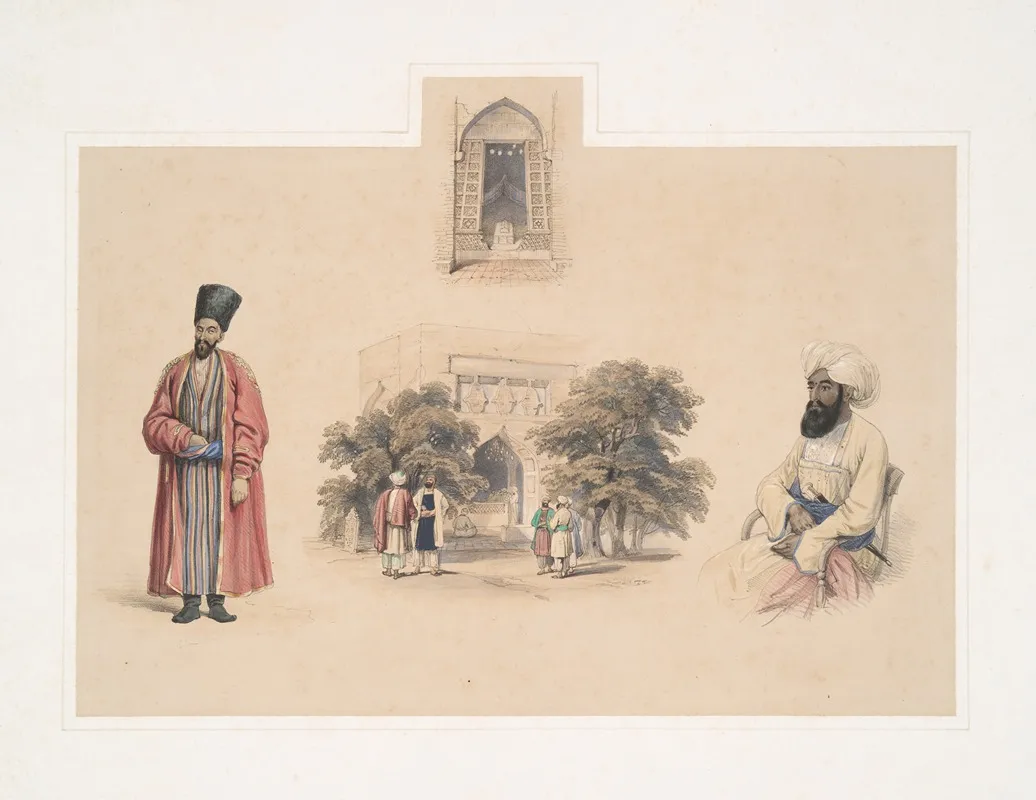 Exterior Of The Tomb Of Sultan Mahmood Guznee Abdool Rusheed Khan Yacoob Beg Toorkumun Ambassador From Khiva To Cabul Wall Art by James Atkinson - High-Resolution Digital Print